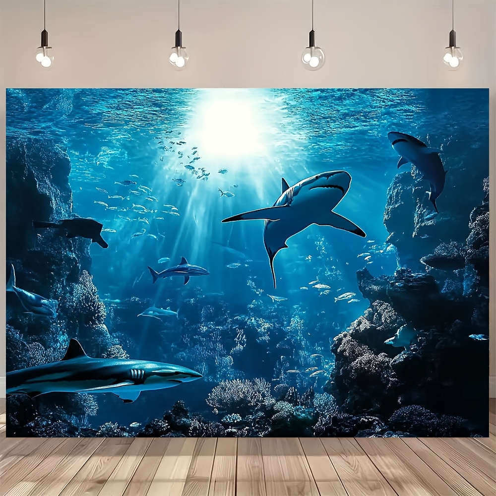 Aquarium Blue Marine - Majestetyczny gobelin ścienny z motywem głębinowego