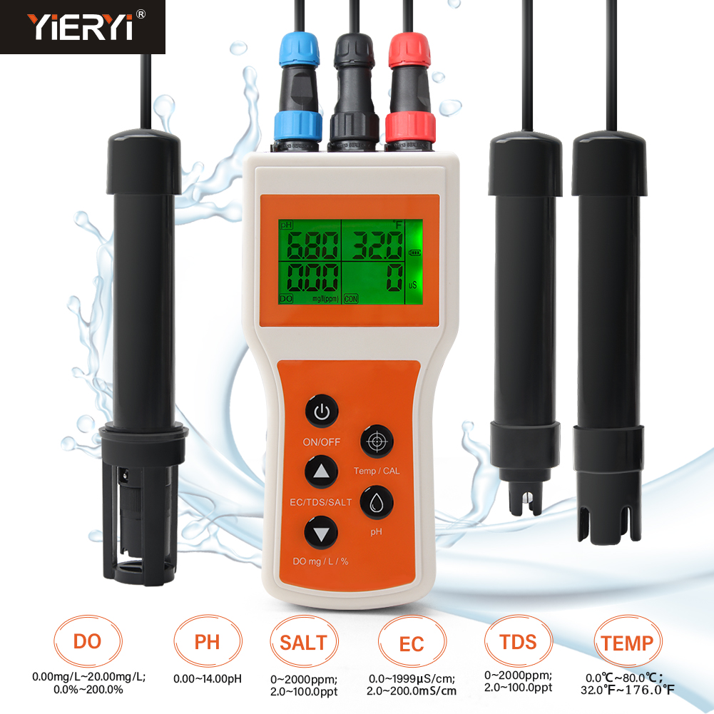 Aquarium Marine Salt - Inteligentny miernik tlenu rozpuszczonego PH/DO/TDS/EC/Temp/Tester zasolenia