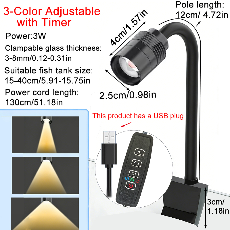 Reflektor akwariowy USB 3W do  – Marine Aquarium Lamp recenzja i cena